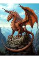 Алмазная мозаика без подрамника «Дракон» 25x20 см, 39 цветов