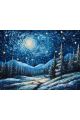 Алмазная мозаика без подрамника «Лунная ночь» 130x100 см, 50 цветов