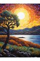Алмазная мозаика на подрамнике «Закат» 50x40 см, 51 цветов