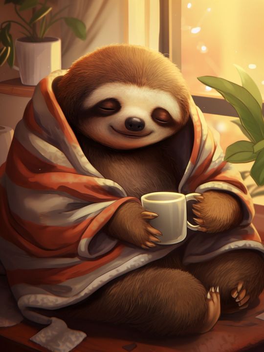 Алмазная мозаика без подрамника «Ленивец» 50x40 см, 49 цветов