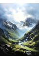 Алмазная мозаика без подрамника «Горы» 90x70 см, 49 цветов