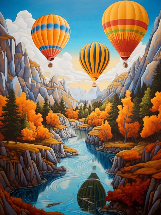 Алмазная мозаика на подрамнике «Воздушные шары» 40x30 см, 49 цветов