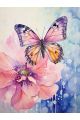 Алмазная мозаика без подрамника «Бабочка красками» 70x50 см, 50 цветов