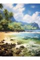 Алмазная мозаика на подрамнике «Остров» 70x50 см, 50 цветов