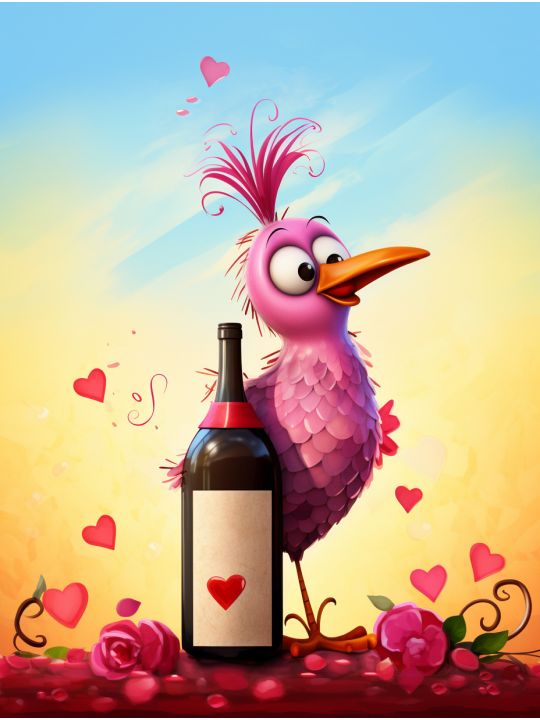 Алмазная мозаика на подрамнике «Сувенирная птичка» 70x50 см, 50 цветов