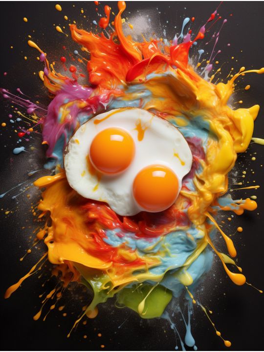 Алмазная мозаика на подрамнике «Глазунья в красках» 90x70 см, 50 цветов