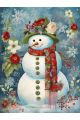 Алмазная мозаика на подрамнике «Новогодний снеговик» 40x30 см, 50 цветов