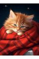 Алмазная мозаика без подрамника «Милый котёнок» 25x20 см, 37 цветов