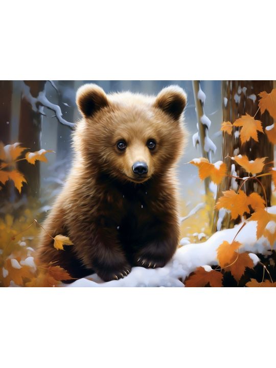 Алмазная мозаика без подрамника «Медвежонок» 130x100 см, 50 цветов