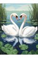 Алмазная мозаика на подрамнике «Лебеди» 90x70 см, 50 цветов