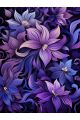 Алмазная мозаика без подрамника «Пурпурные цветочки» 50x40 см, 50 цветов