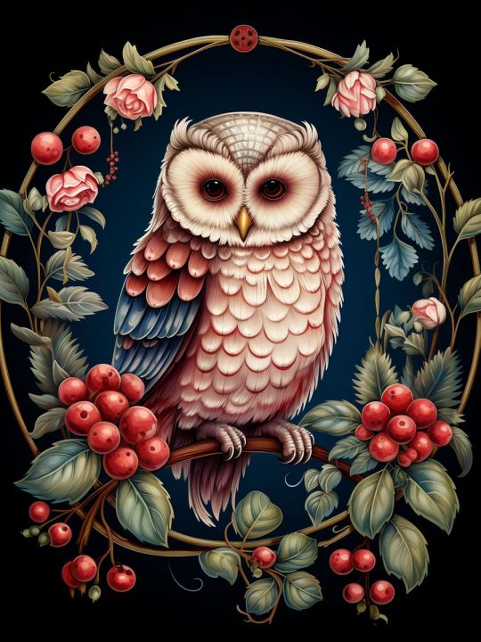 Алмазная мозаика без подрамника «Совушка» 25x20 см, 36 цветов