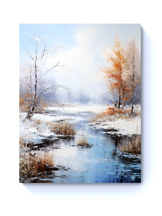 Картина интерьерная на подрамнике «Зимний пейзаж» холст 50 x 40 см