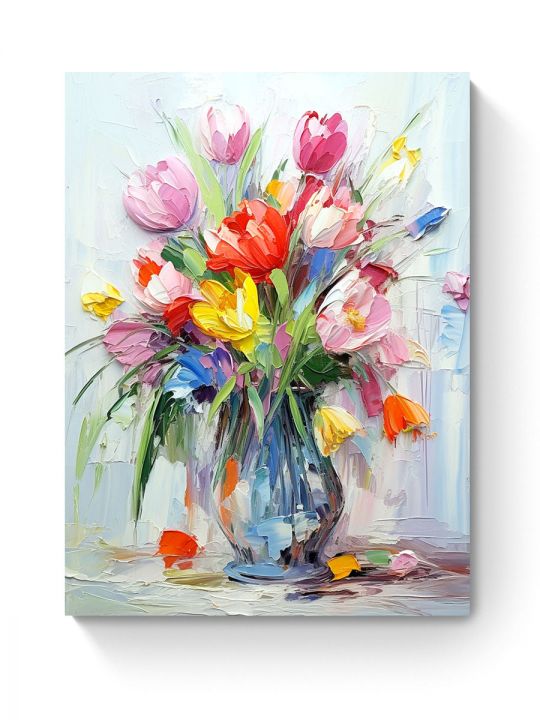 Картина интерьерная на подрамнике «Цветы в вазе» холст 50 x 40 см