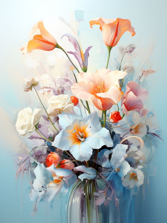 Картина интерьерная «Цветы» холст 80 x 60 см