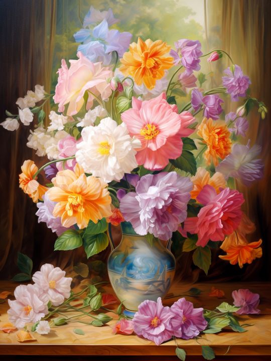 Картина интерьерная «Цветы» холст 90 x 70 см