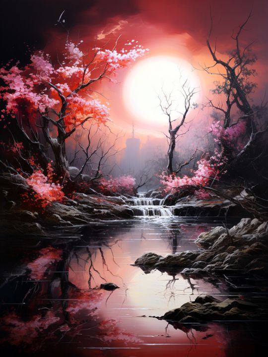 Картина интерьерная «Сакура» холст 70 x 50 см
