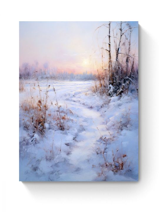 Картина интерьерная на подрамнике «Снежный пейзаж» холст 70 x 50 см