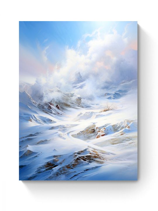 Картина интерьерная на подрамнике «Снежный пейзаж» холст 90 x 70 см