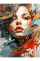 Картина интерьерная «Девушка в красках» холст 130 x 100 см