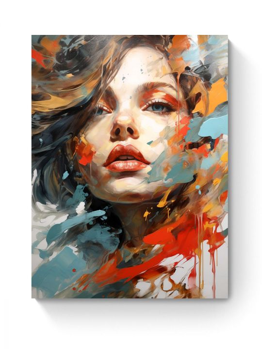 Картина интерьерная на подрамнике «Девушка в красках» холст 90 x 70 см