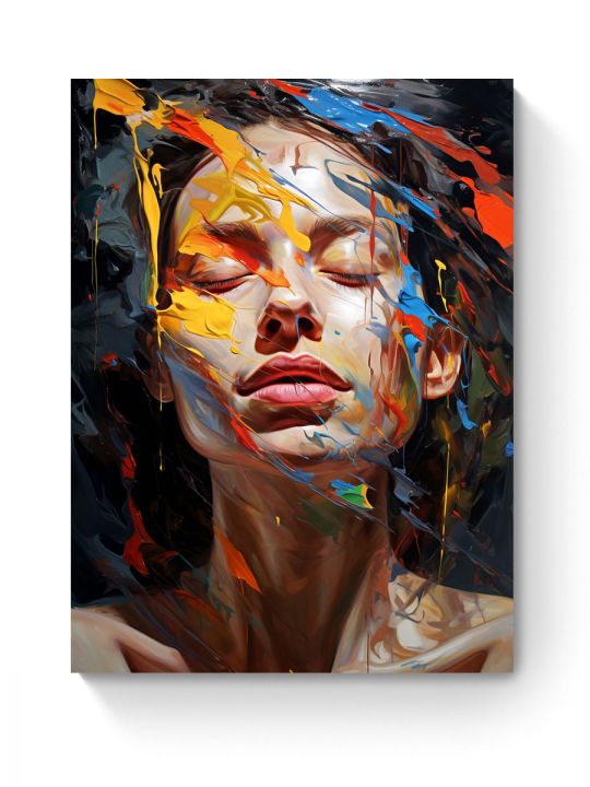 Картина интерьерная на подрамнике «Девушка в красках» холст 70 x 50 см
