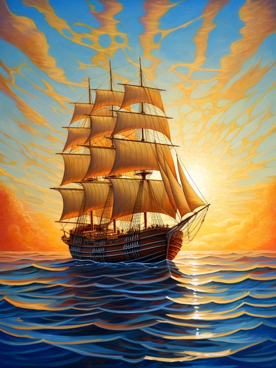 Картина интерьерная «Корабль» холст 50 x 40 см