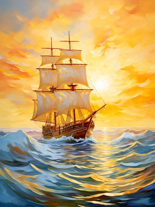 Картина интерьерная «Корабль» холст 18 x 24 см