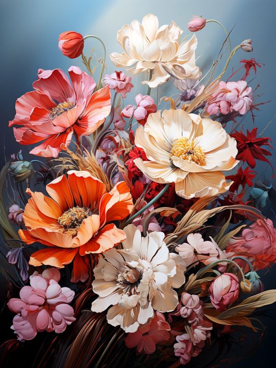 Картина интерьерная «Цветы» холст 130 x 100 см