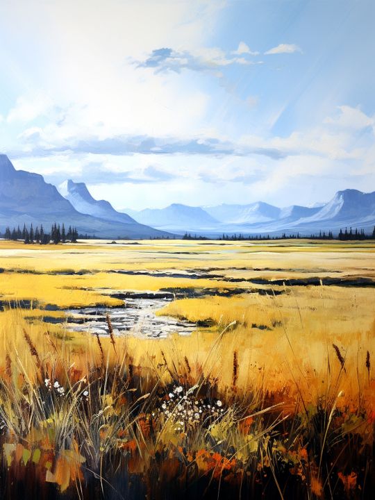 Картина интерьерная «Красивое поле» холст 80 x 60 см