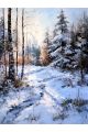 Картина интерьерная «Зимний пейзаж» холст 18 x 24 см