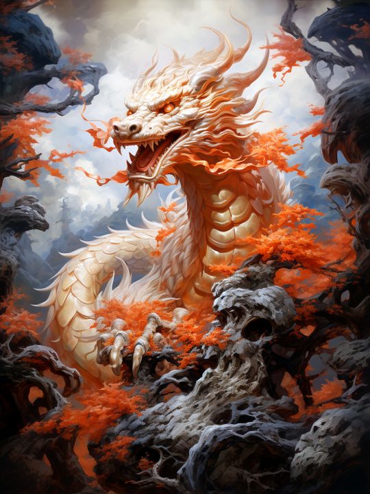 Картина интерьерная «Дракон» холст 70 x 50 см