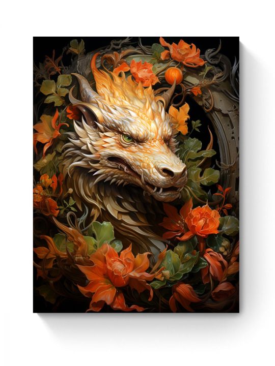 Картина интерьерная на подрамнике «Дракон» холст 90 x 70 см