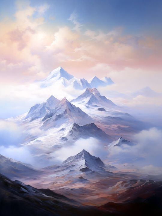 Картина интерьерная «Горы» холст 18 x 24 см