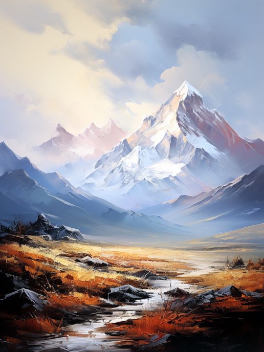Картина интерьерная «Горы» холст 70 x 50 см