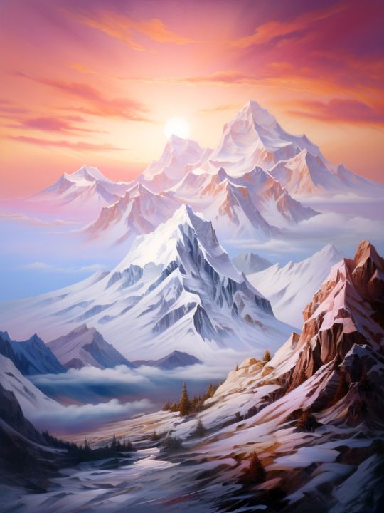 Картина интерьерная «Горы» холст 80 x 60 см