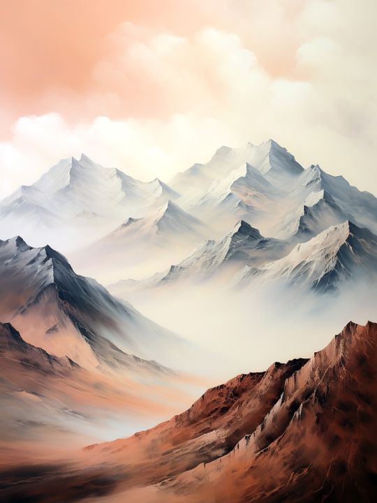 Картина интерьерная «Горы» холст 90 x 70 см