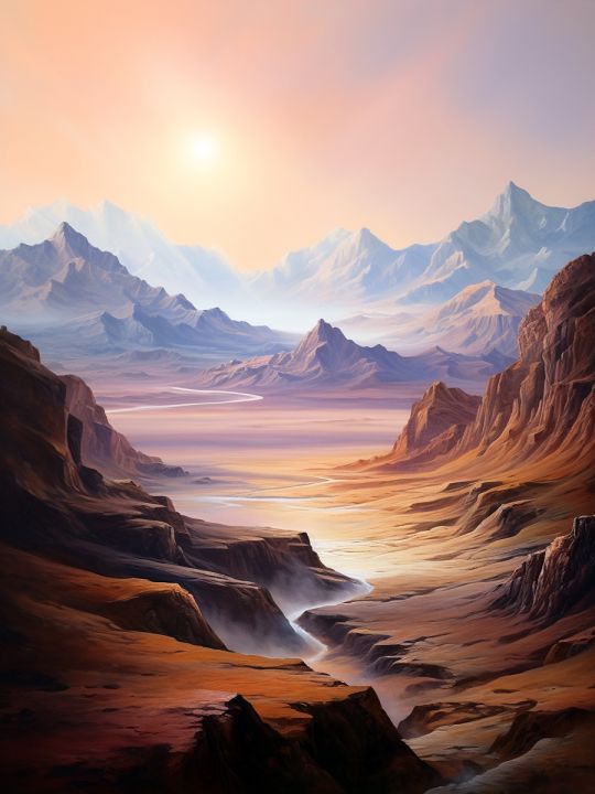 Картина интерьерная «Горы» холст 18 x 24 см