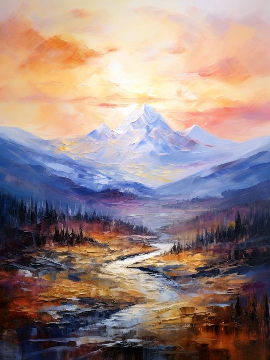 Картина интерьерная «Горы» холст 40 x 30 см