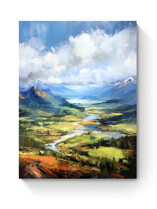 Картина интерьерная на подрамнике «Горы» холст 50 x 40 см