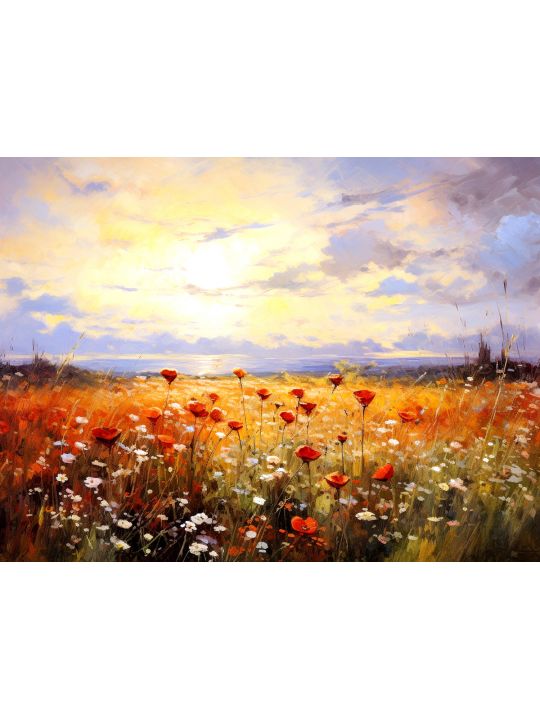 Картина интерьерная «Цветочная поляна» холст 40 x 30 см