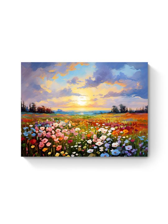Картина интерьерная на подрамнике «Цветочная поляна» холст 90 x 70 см