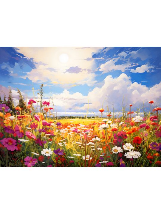 Картина интерьерная «Цветочная поляна» холст 18 x 24 см