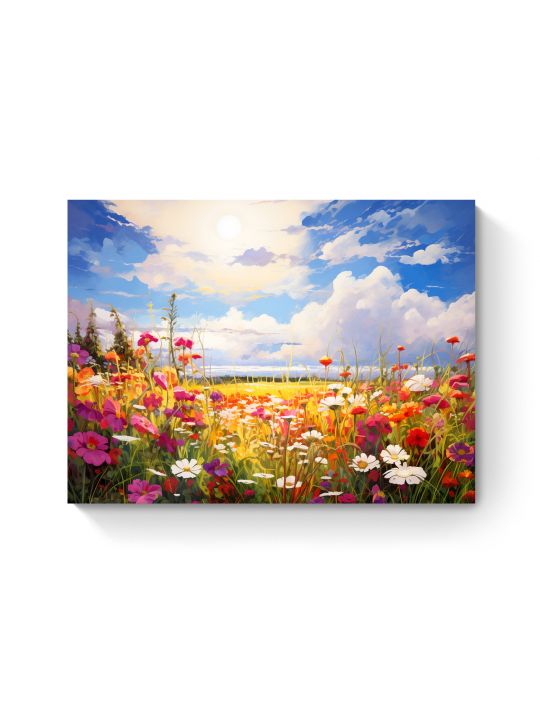 Картина интерьерная на подрамнике «Цветочная поляна» холст 90 x 70 см