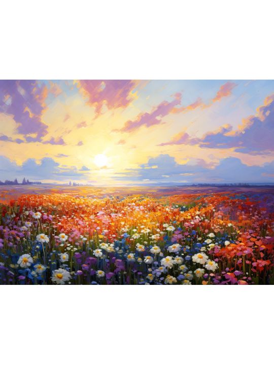 Картина интерьерная «Цветочная поляна» холст 18 x 24 см