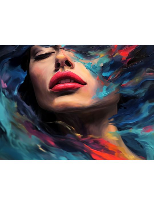 Картина интерьерная «Девушка в красках» холст 70 x 50 см