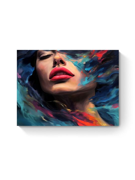 Картина интерьерная на подрамнике «Девушка в красках» холст 90 x 70 см