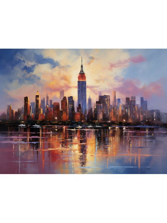 Картина интерьерная «Город» холст 18 x 24 см
