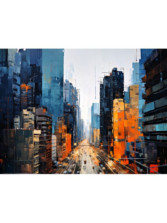 Картина интерьерная «Город» холст 18 x 24 см