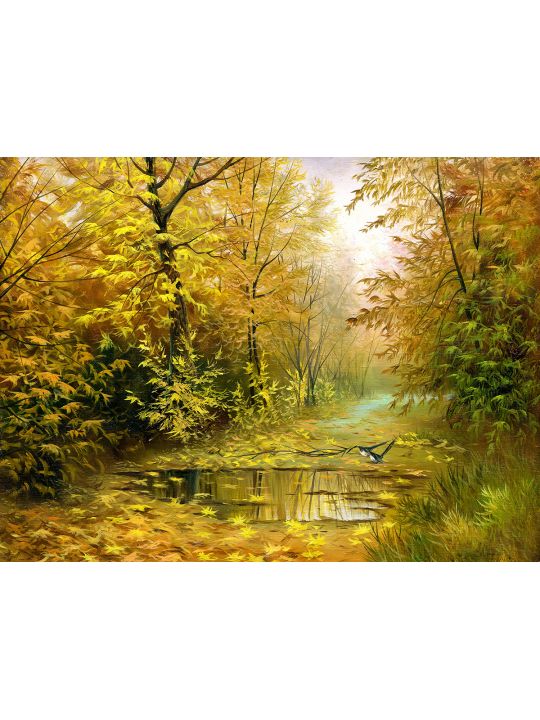 Картина интерьерная «Осенний лес» холст 18 x 24 см